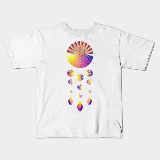 Dream Catcher | Sunset Blue Red Yellow White Kids T-Shirt by aRtVerse